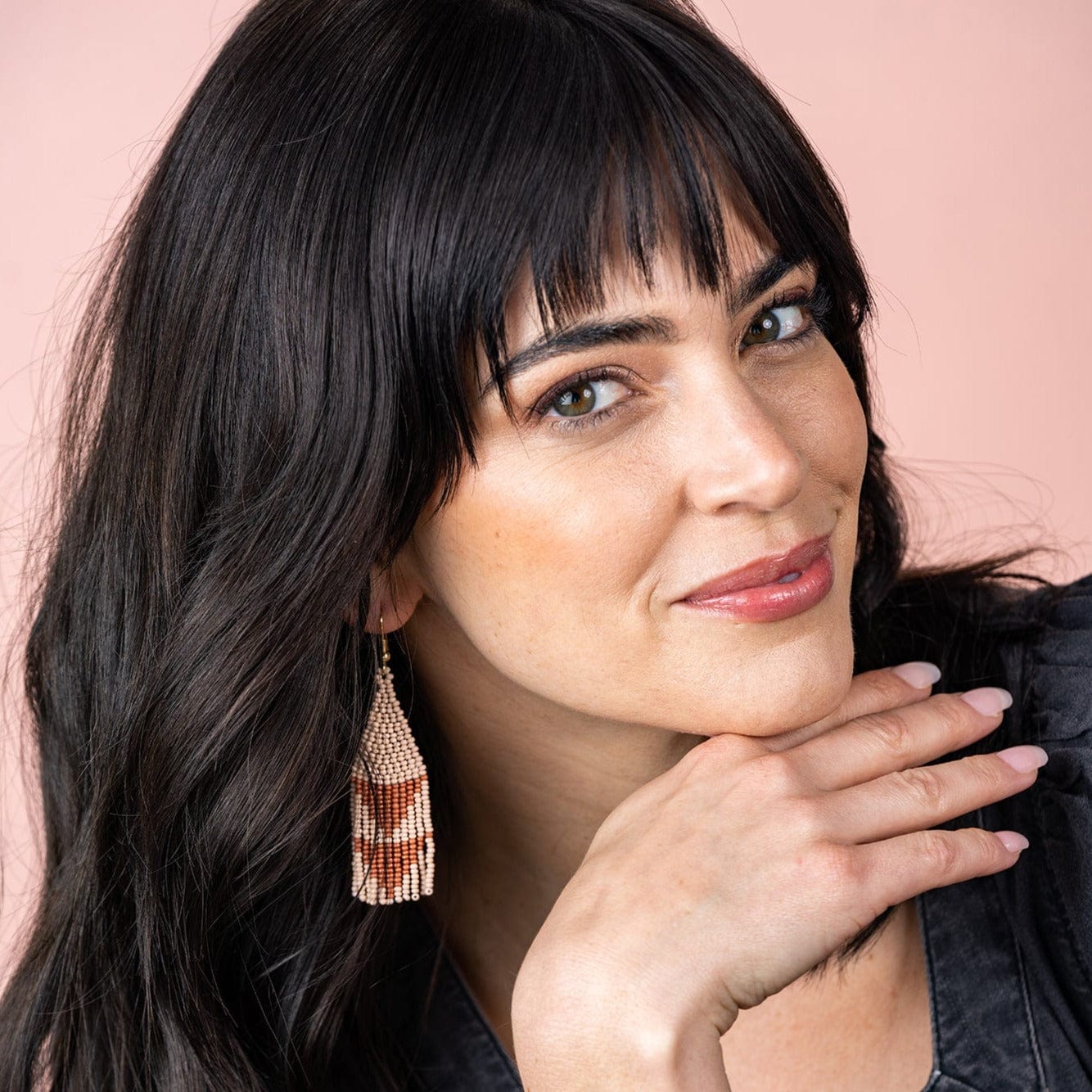 Blush Rust Triangle Earrings