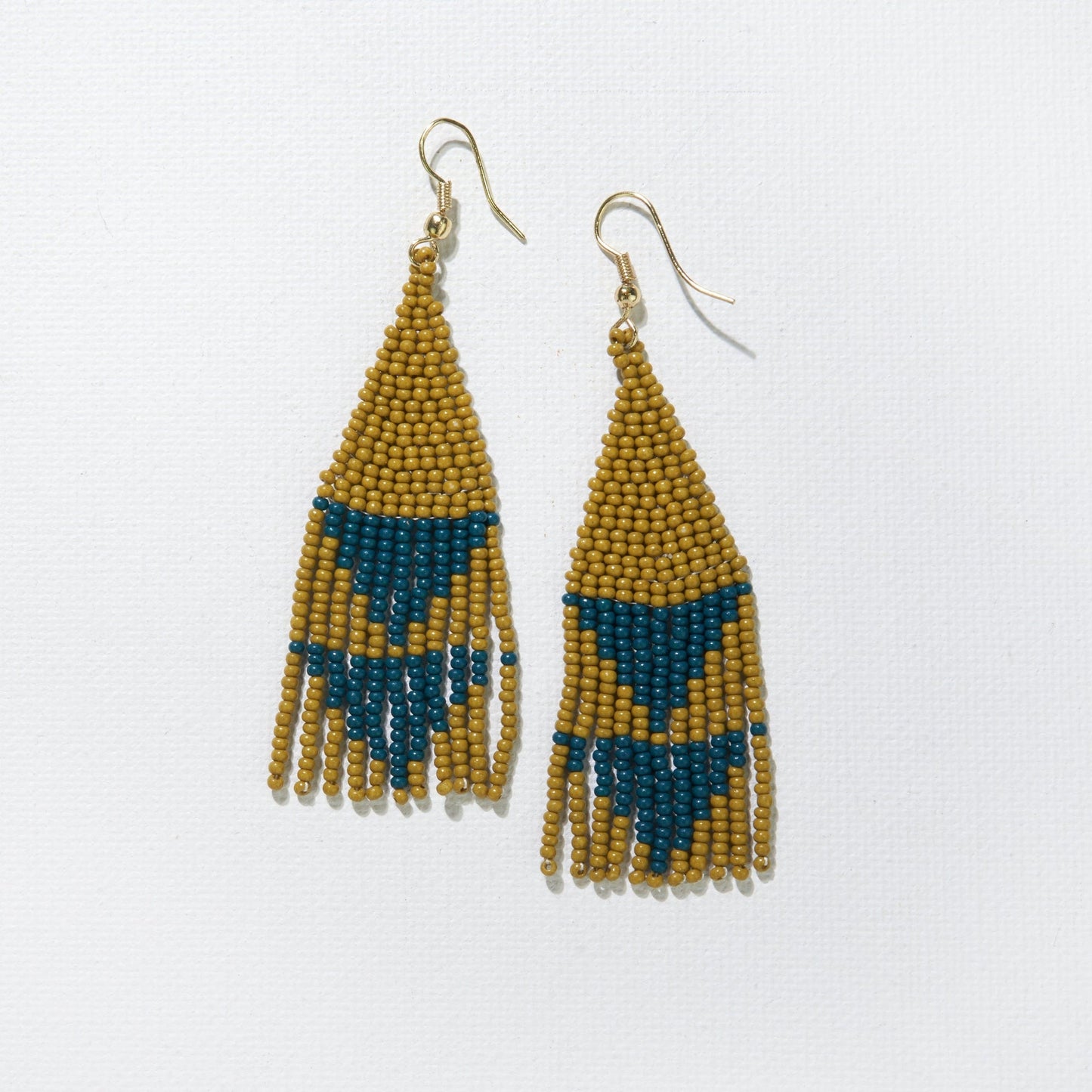Citron Peacock Triangle Earrings