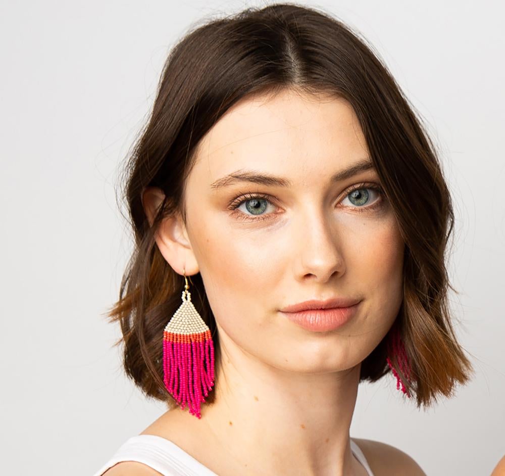 Hot Pink Coral Fringe