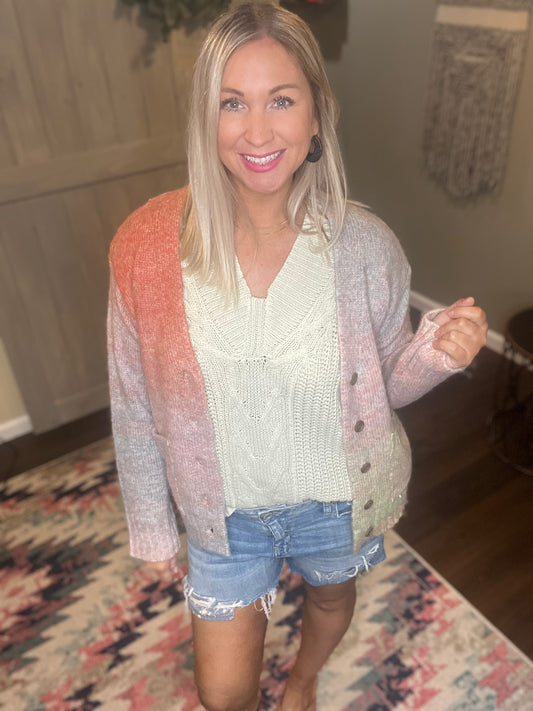 Mauve Multi Color Cardi