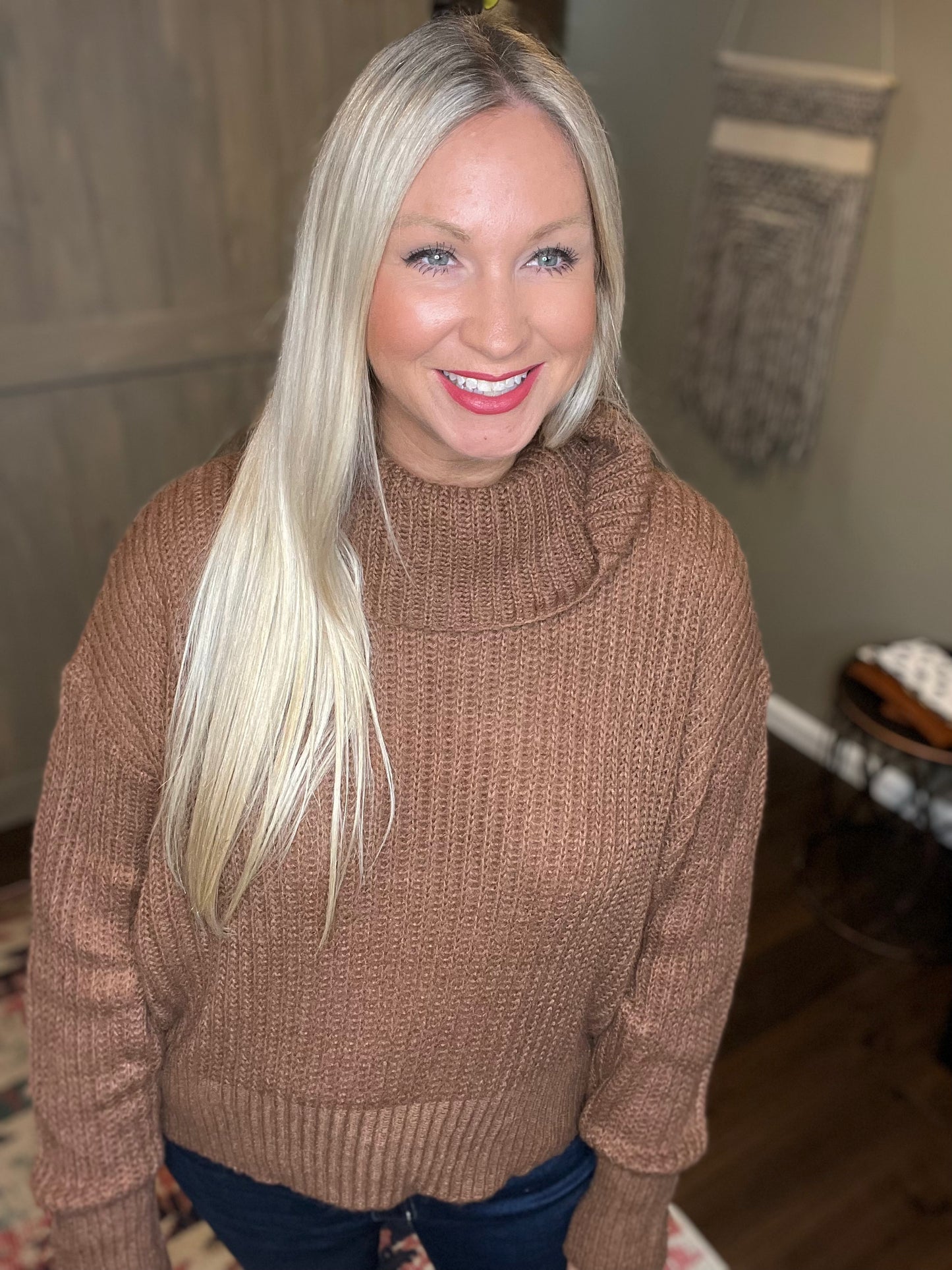 Copper Turtleneck Sweater