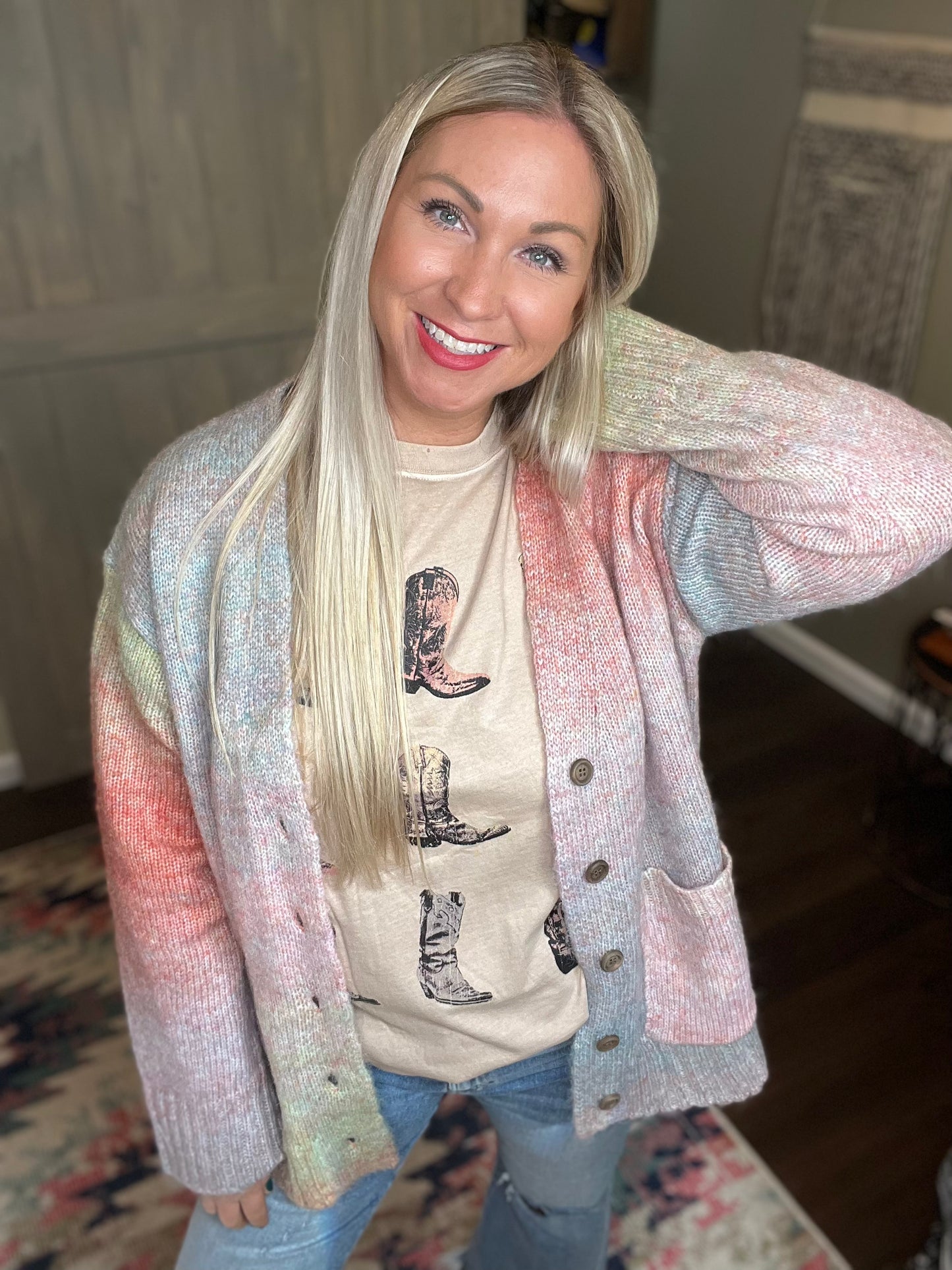 Mauve Multi Color Cardi