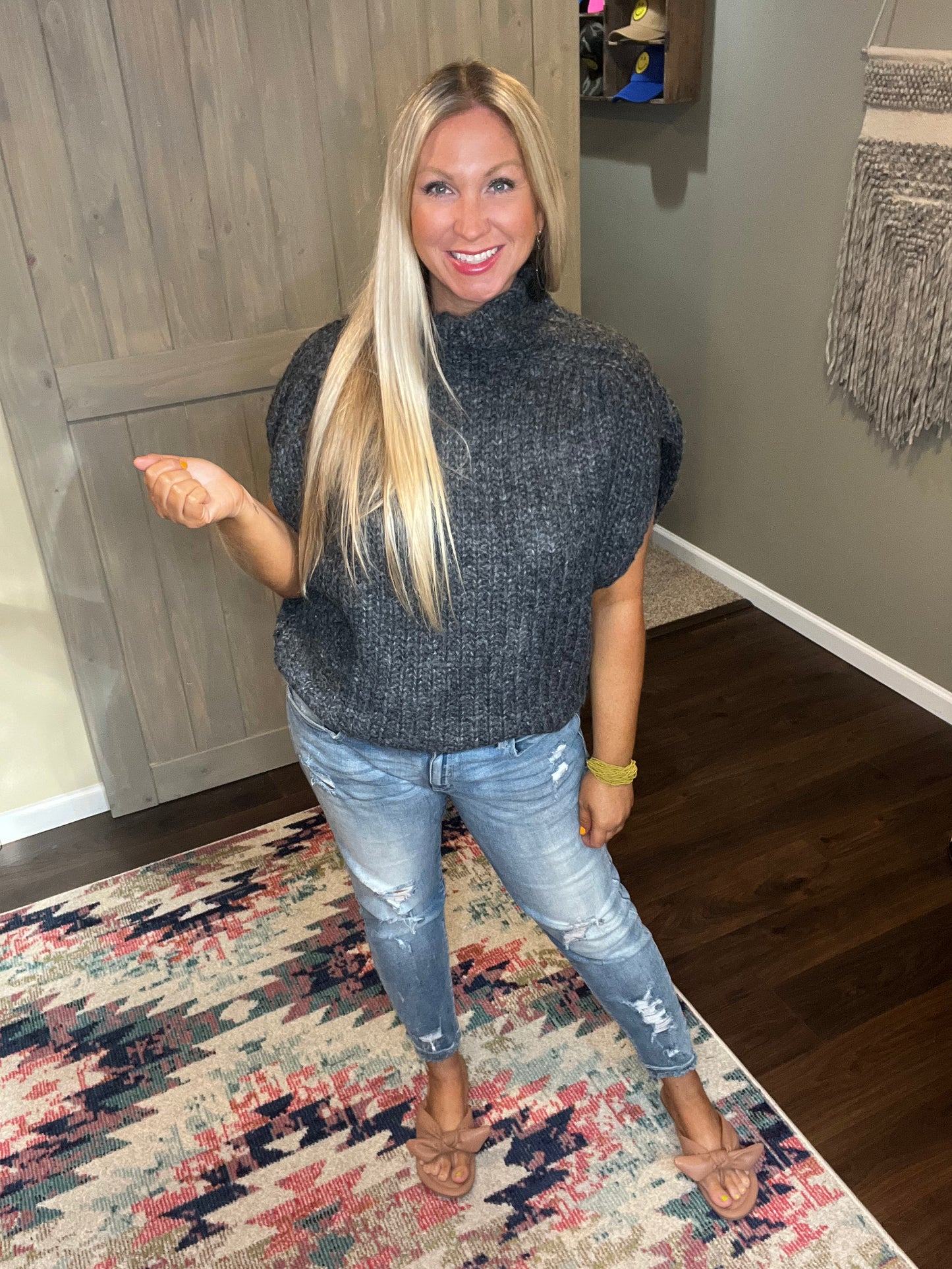 Charcoal Turtleneck Sweater