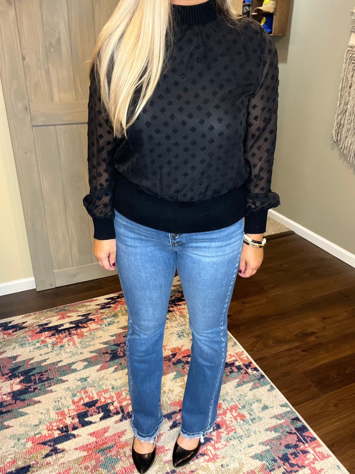 High Rise Button Up Bootcut