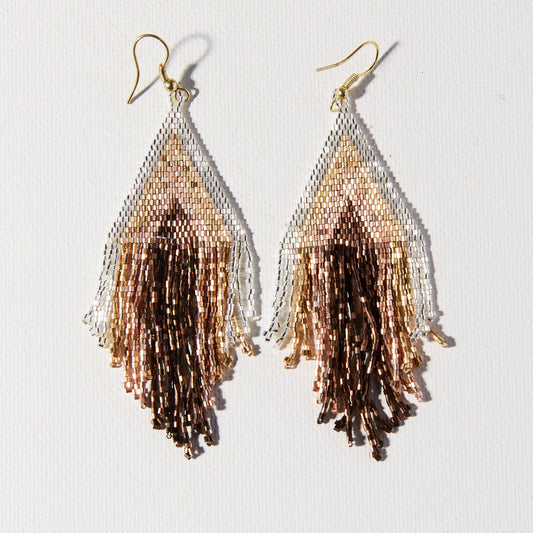 Mixed Metallic Stripe Fringe