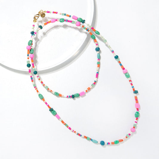 Pink Green Mix Necklace