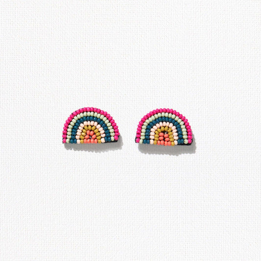 Pink Rainbow Post Earrings